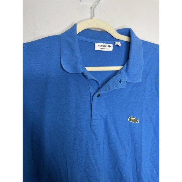 Lacoste Shirt Mens Extra Large Blue Polo Classic Fit Pique Cotton Crocodile Logo - Picture 3 of 10